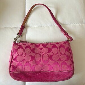 Coach Ultra Rare Vintage Pink Demi Mini bag Signature and Suede